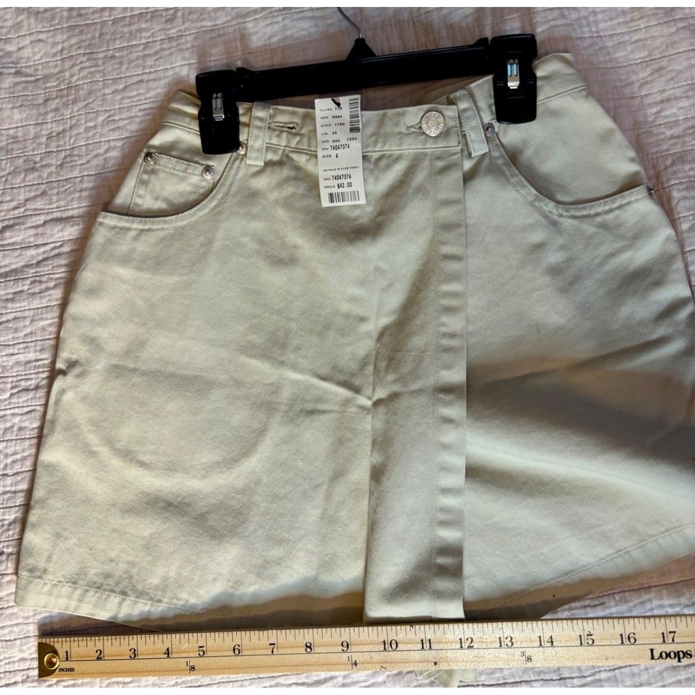 Vintage The Limited Chinos High Waisted Cotton Skort Stone Beige Size 4 NWT